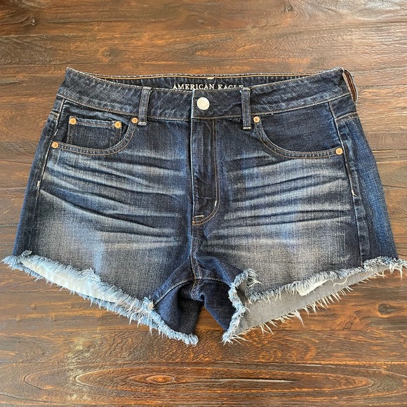 American Eagle HI-RISE FESTIVAL Cut Off Jean Shorts Size 14 - Picture 11 of 11